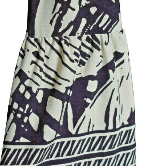 Enfocus Studio Dark Chocolate/Off-White Abstract Knee Length Long Sleeve Dress, - Picture 4 of 13